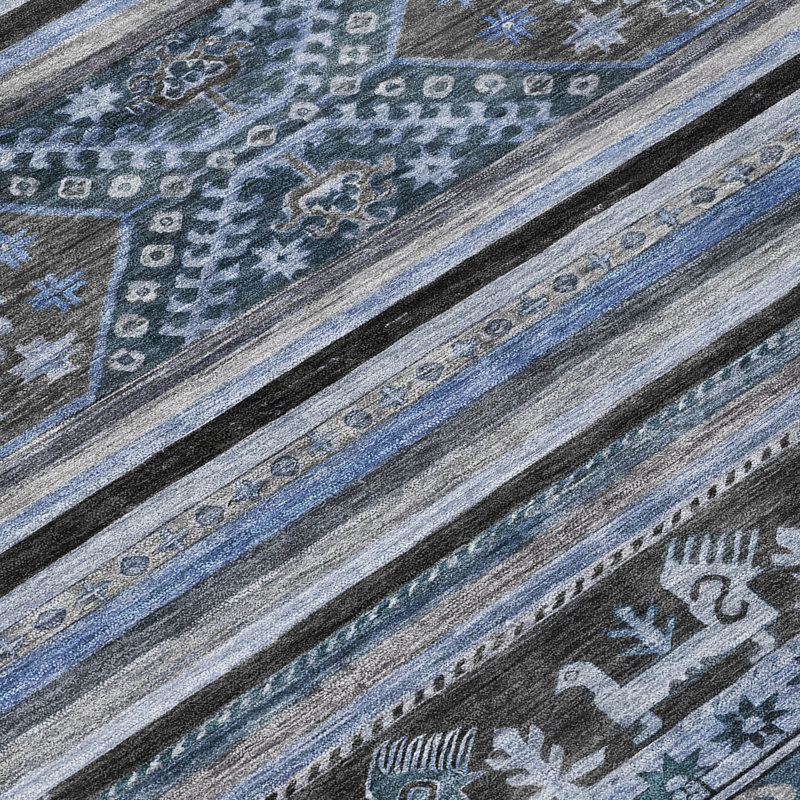 Tapis intérieur / extérieur bleu Claritha, 9 pi x 12 pi