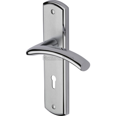 Heritage Brass Door Handle Lever Lock Centaur Design