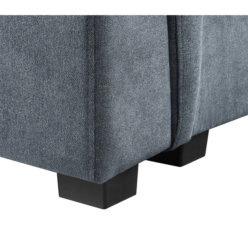 Canapé modulaire 119 places en tissu tissé gris 119 po avec repose-pieds