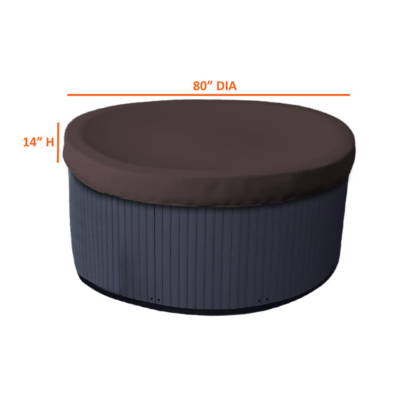 HeavyDuty Multipurpose Outdoor Round Hot Tub Cover,UV Resistant & Waterproof Spa Cover Protector, Coffee