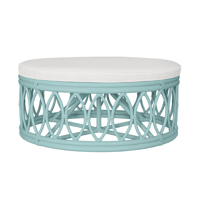 Lillian Round Ottoman, Teal