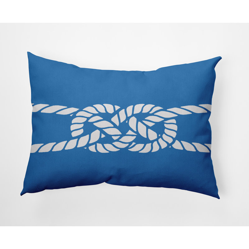 Nautical Nights Outdoor Reversible Throw Pillow, Blue
