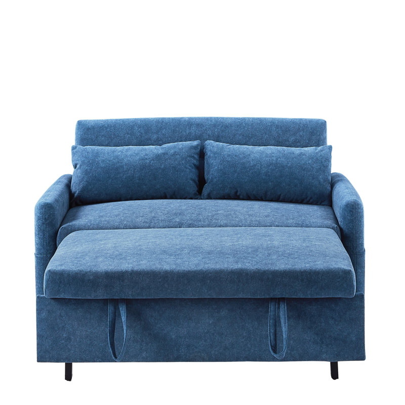 Pull Out Bed With Storage Pockets & Pillows - 55.1" Couch Adjustable For Living Room Large Back Bedroom, Room, Apartment, Office