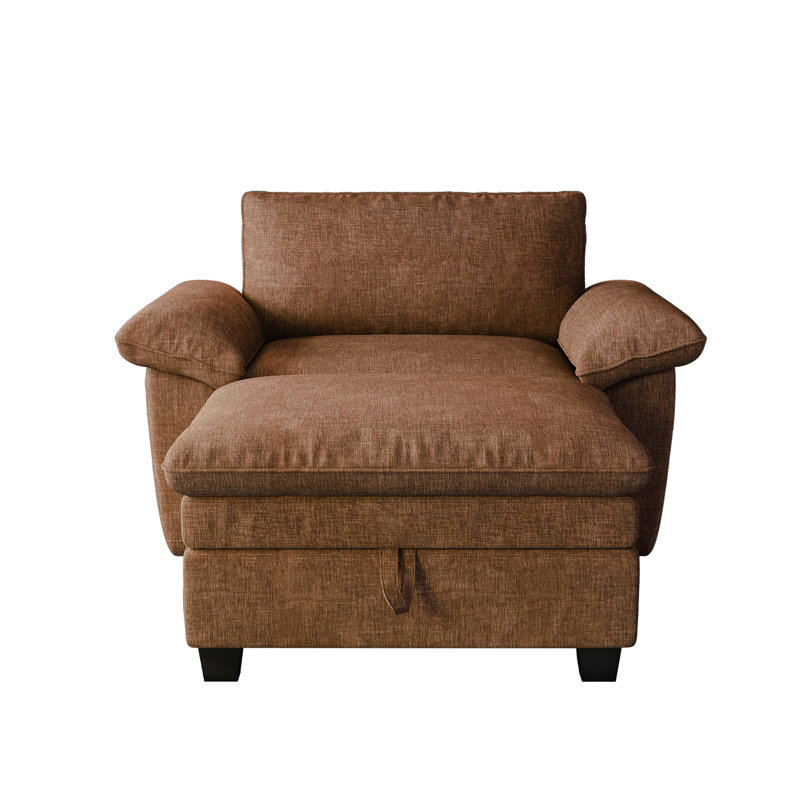 Canapé rembourré de 51 po de largeur, Chenille brun