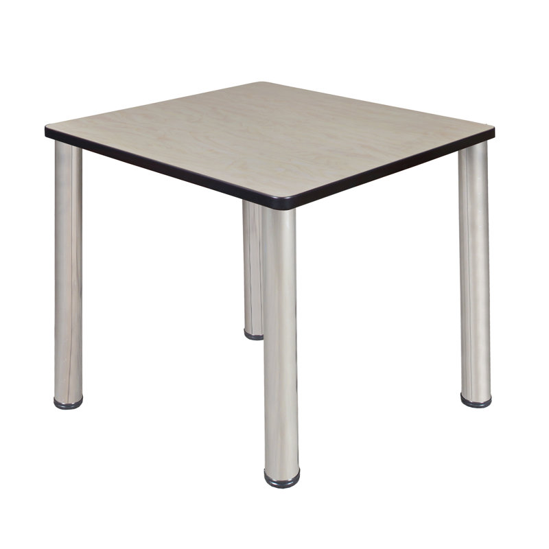 Plateau de table Kee, H 29 po x L 30 po x l 30 po, Chrome, Érable