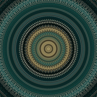 Mandala bohème émeraude doré