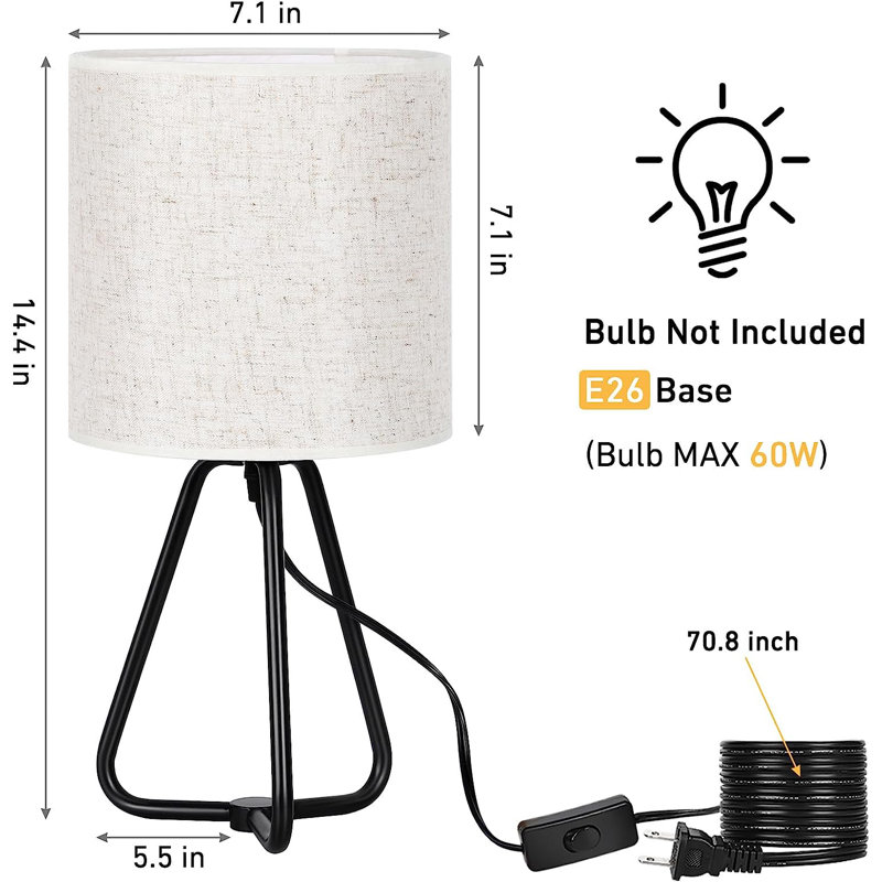 Norward Metal Tripod Lamp, Cream