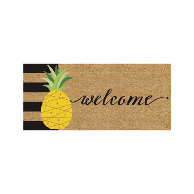 Welcome Pineapple Flocked Coir Sassafras Switch Mat