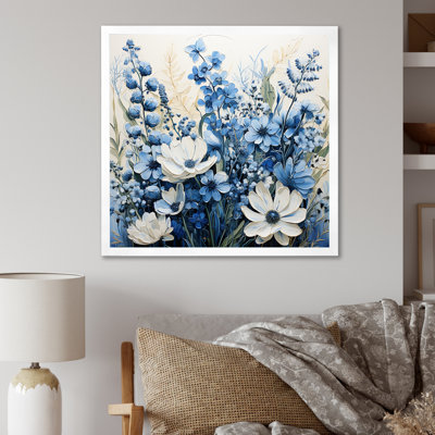 " Blue Bonnets White Flowers III "