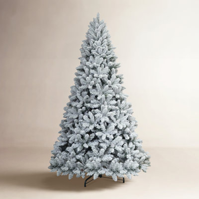 Flocked Pre-Lit Pine Christmas Tree