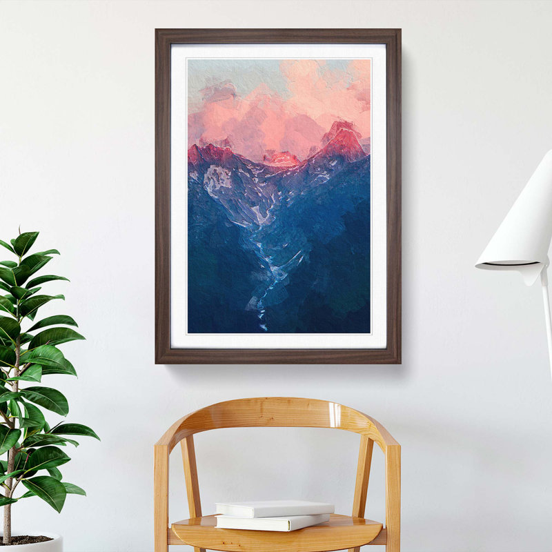 Ravine to the Clouds in Abstract - Picture Frame Painting Print, 48cm H x 36cm W x 2cm D, Walnut Framed