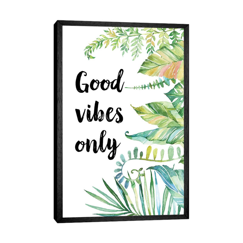 Good Vibes Only - Painting on Canvas, Black Framed, 66.04cm H x 45.72cm W x 3.81cm D