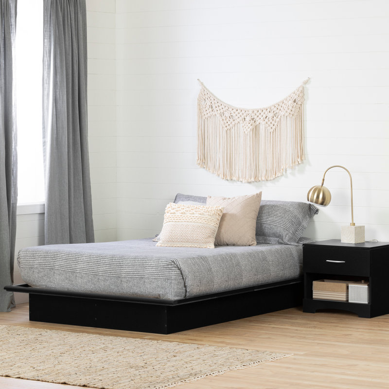 Step One Platform Bed, Black, Queen