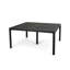 Table de salle à manger d'extérieur moderne en aluminium avec accents tissés, noir mat antique