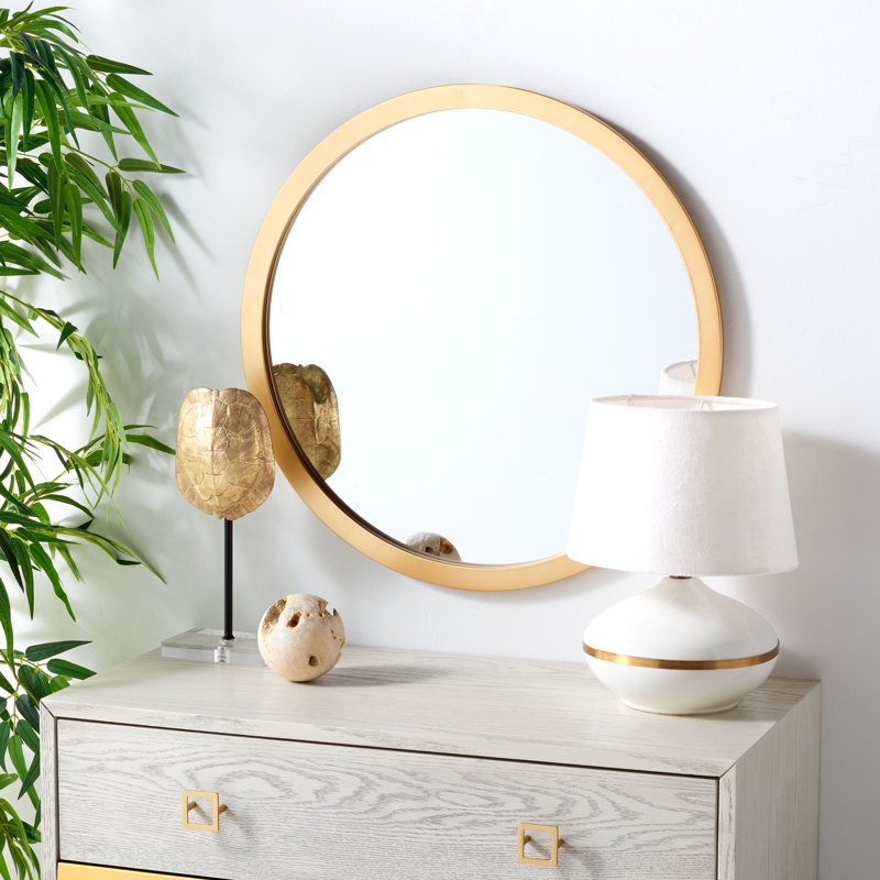 Miroir d'appoint mural Garcial, Or