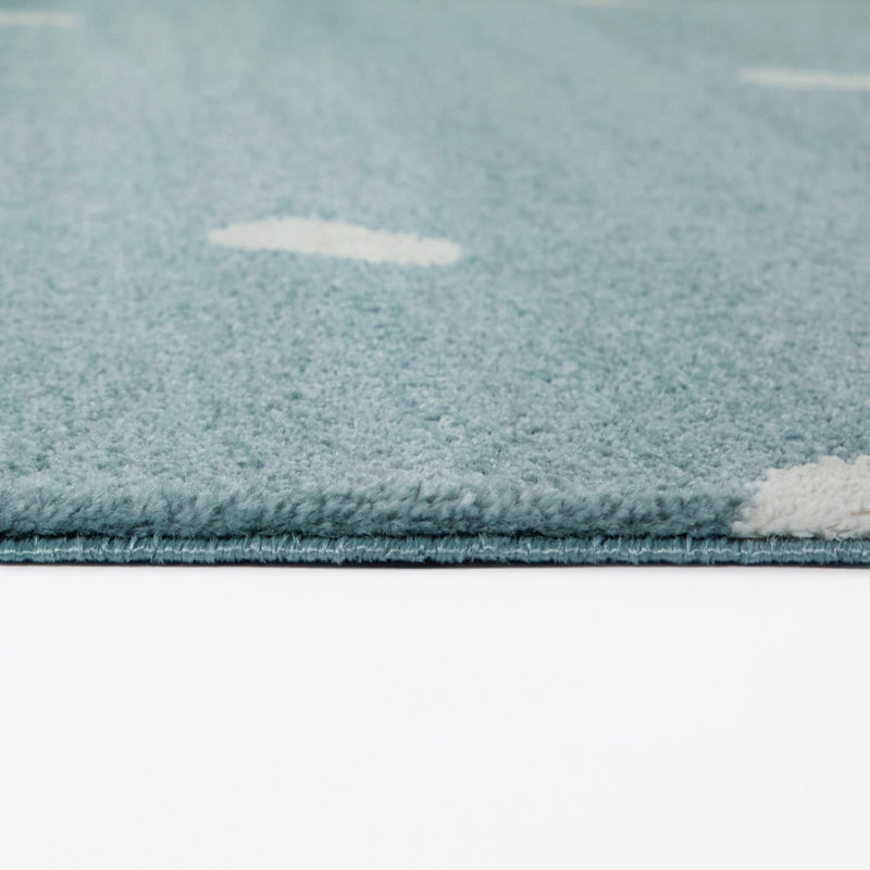 Nilo Light Blue Kids Dot Scatter Area Rug, 3'11" x 5'7"