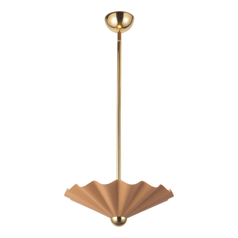 Furrow 16-in Red dimmable LED Pendant, 16-in, Pink