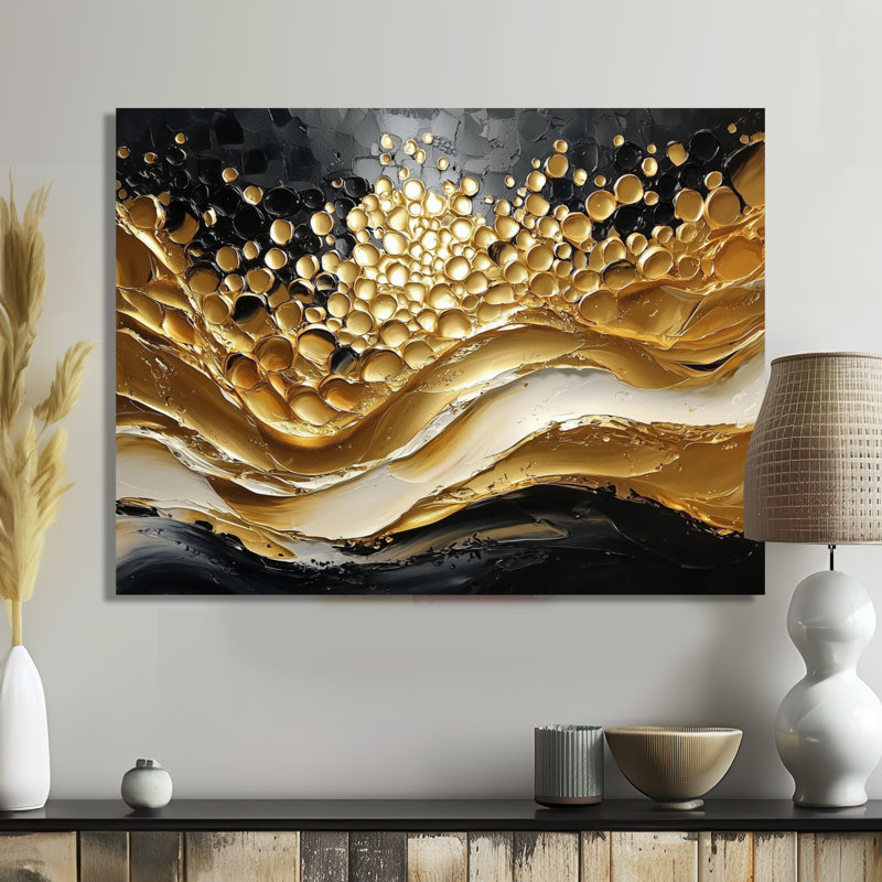 Golden Passage To Transitional Art III - Art mural moderne en métal transitionnel, impression d'art moderne en métal