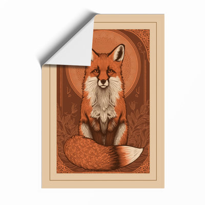 Alert Fox Portrait Rustic - Framed Print
