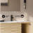 Cascade 36" Wall-Mounted Bathroom Vanity In Black Oak With Black Sink Top-111405829-111405827