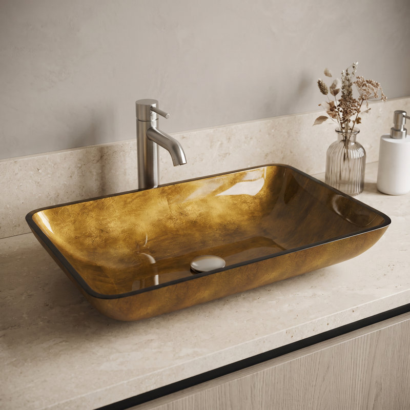 Lavabo de salle de bain rectangulaire Donatello, Cuivre