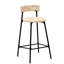 2 tabourets de comptoir en corde de papier tissés à la main. Style Chaises de bar pour appartement. Structure en métal noir, siège blanc crème. Et fonctionnelle à la maison. Polyvalent. Facile à installer-117950864