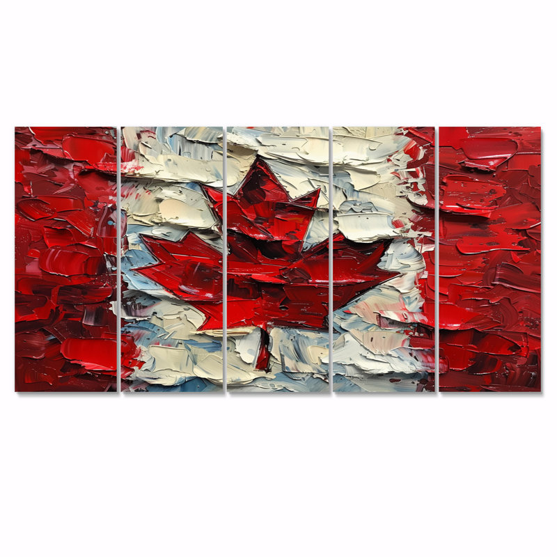 Drapeau du Canada II - ensemble de reproductions d'art mural, H 32 po x l 80 po