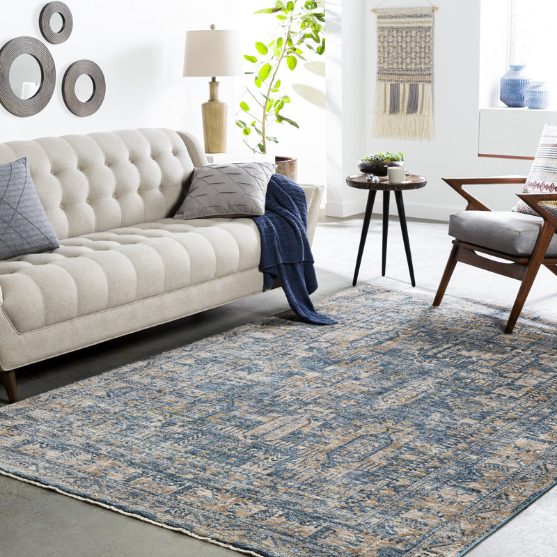 Tapis oriental bleu marine / brun Lessard, Rectangle 10 pi x 14 pi
