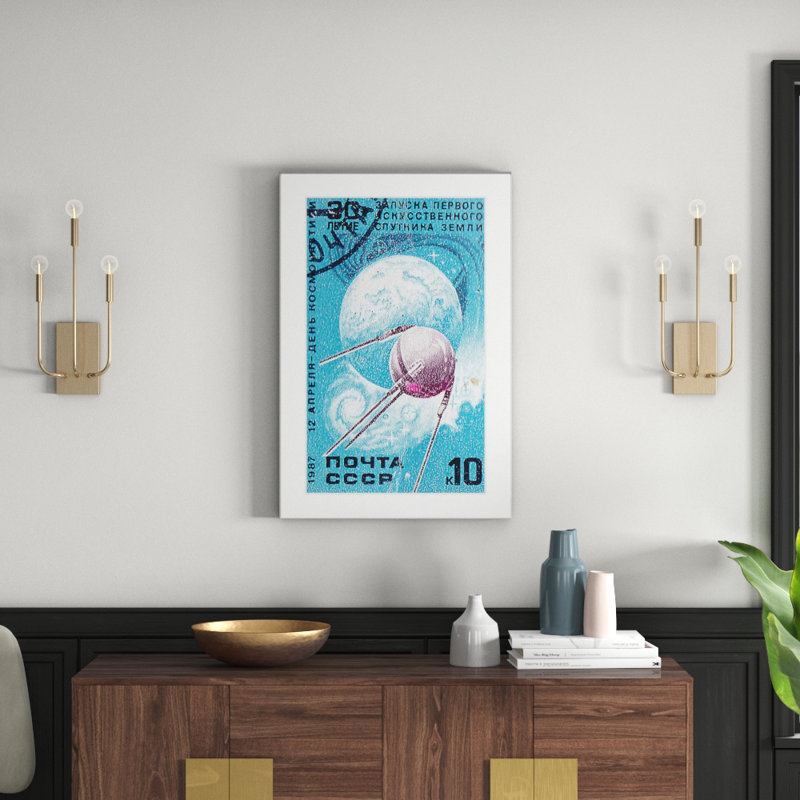 Orbiting Sputnik - Memorabilia on Canvas, 91cm H x 61cm W x 3.81cm D