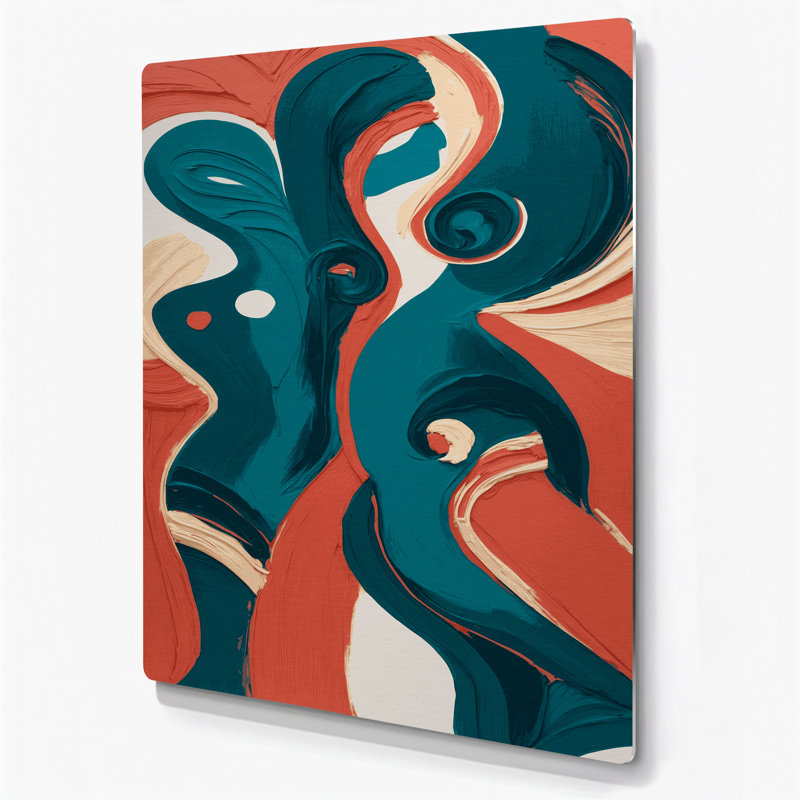 Art mural abstrait en métal vert 79, H 11 po x l 14 po