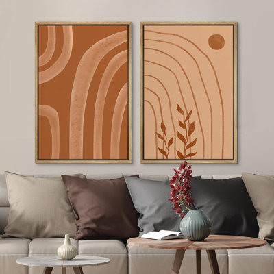 «Mid-Century Semi-Circle Polygons Variété», 2 pièces