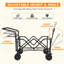 Chariot pliable de chariot de wagon de 140 L pliable avec auvent amovible Chariot de chariot pliant avec roues pour tout-terrain avec frein-127375137