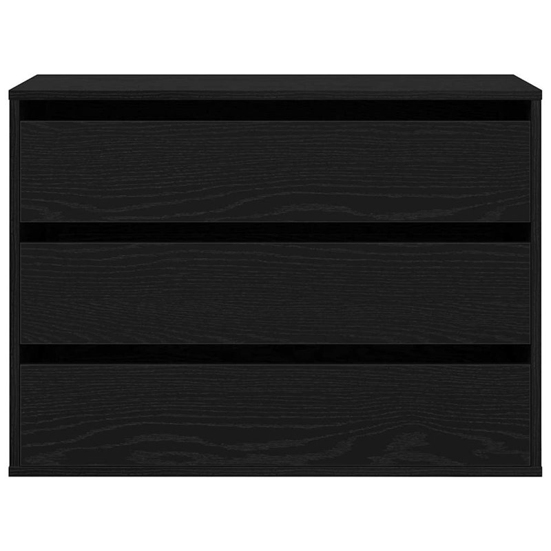 Corner Chest Of Drawers Engineered Wood, 58cm H x 80cm W x 41cm D, Black Oak