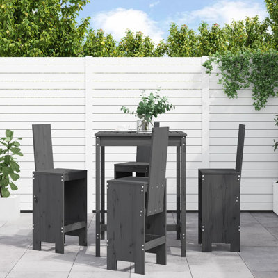 Avionne Brayden Studio Bar Set with Wood Frame and Solid Wood Outer Material