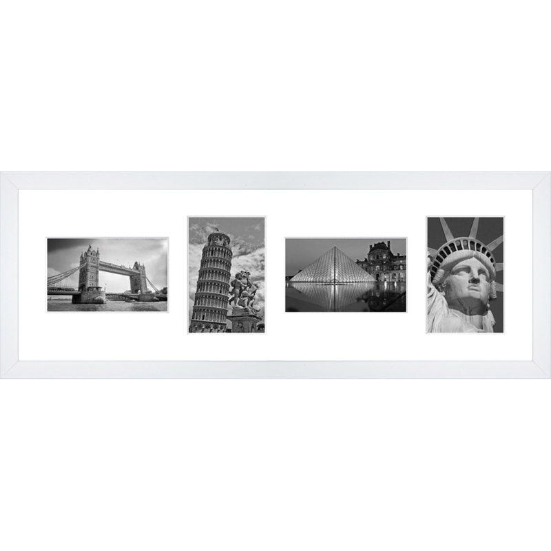Addelaide Wood Picture Frame with Mat, White