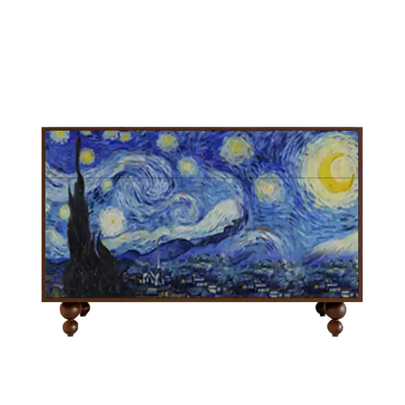 Buffet peint Painted, Noyer / Bleu