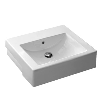 Scarabeo By Nameeks 20.1'' Glossy White Ceramic Rectangular Bathroom Sink with Overflow