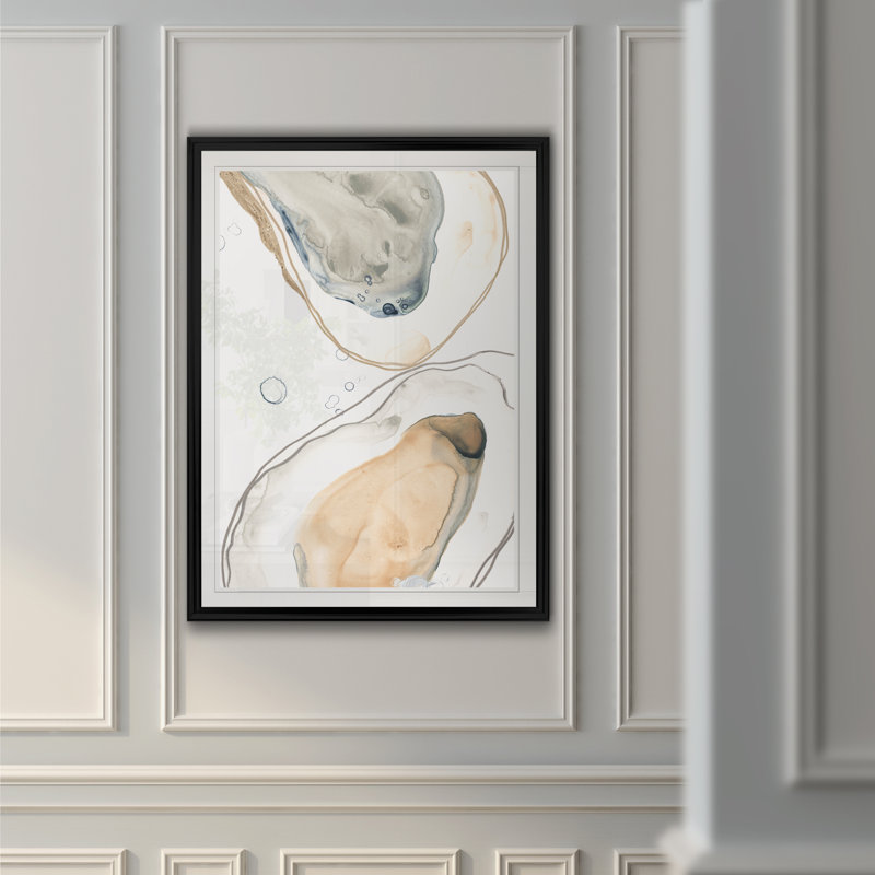 " Ocean Oysters IV ", 22.5" H x 30.5" W , Black, Framed Print