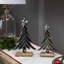 Ensemble de 2 décorations de Noël en forme de pin pour table de Noël en métal texturé - 11 po
