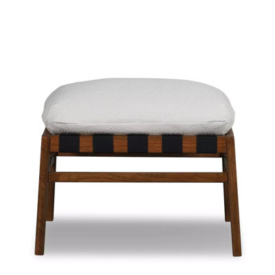 Mid Century Solid Wood Ottoman