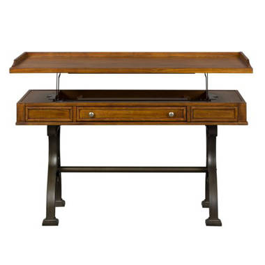 Haoming Aluminum Rectangular Writing Desk Office Set Williston Forge Color: Brown