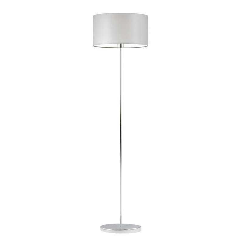 Askel 156cm Traditional Floor Lamp, Chrome, Light Grey