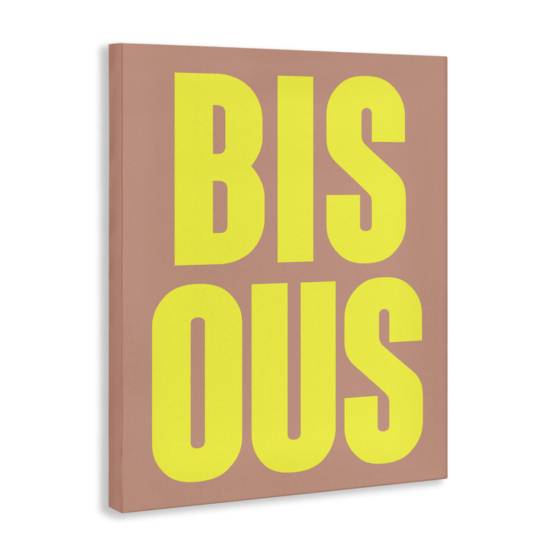 Bisous Kiss Typography Canvas, design by House of Lulu, 30" H x 24" W