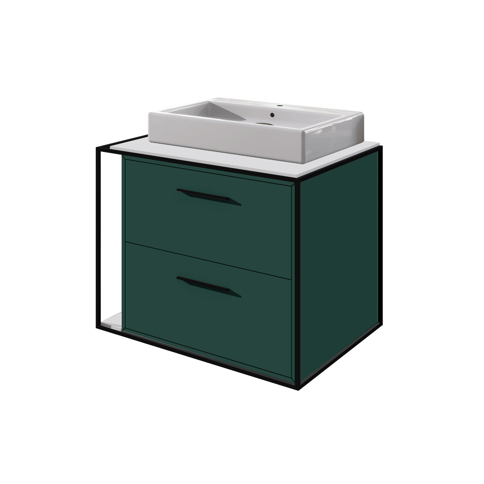 Linea 24'' Single Bathroom Vanity, Brass, Matte Olive Green, Single-Hole