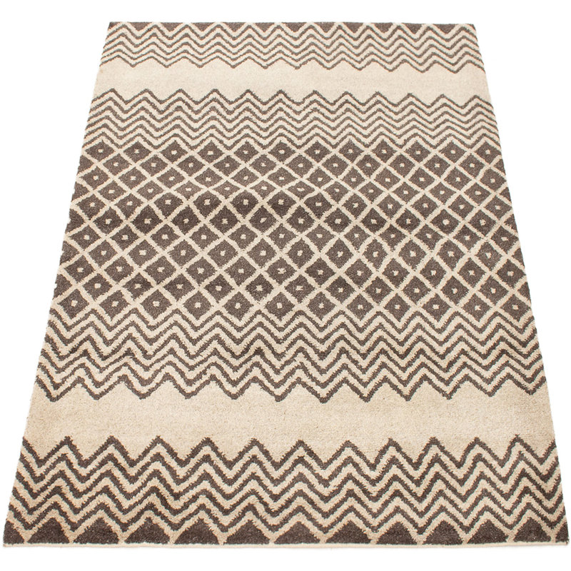 Tapis de zone brun foncé à la main noué la laine Sarmiento