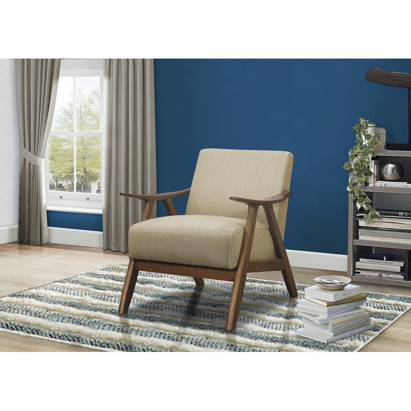 Chaise d'appoint rembourrée en tissu 1pc, Marron clair