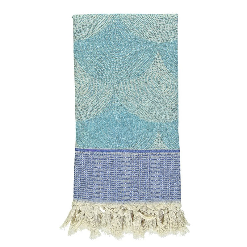Serviette en coton bleu, Bleu