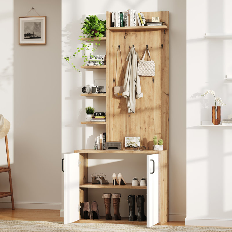 Hall Tree 75cm Wide with Shoe Storage