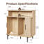 Armoire de rangement cannelée à portes tambour rondes (bois)-1601615380