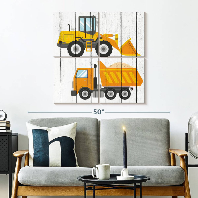 Ashelle tracteur et camions I, H 32 po x l 32 po